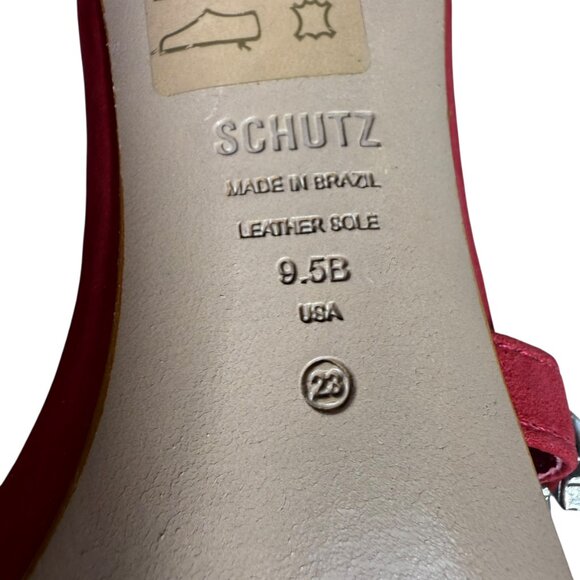 Schutz LINSEY Red Jewel Strap Heels – Size 9.5B - Picture 12 of 14
